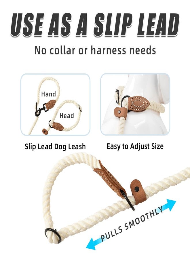 مايل هاي لايف طوق كلاب Mile High Life بدون استخدام اليدين، طوق للخصر مع وصلة من الجلد الطبيعي، طوق انزلاقي متعدد الوظائف قابل للتعديل للمشي والجري مع الكلاب (كريمي، 7 أقدام) - Image 3